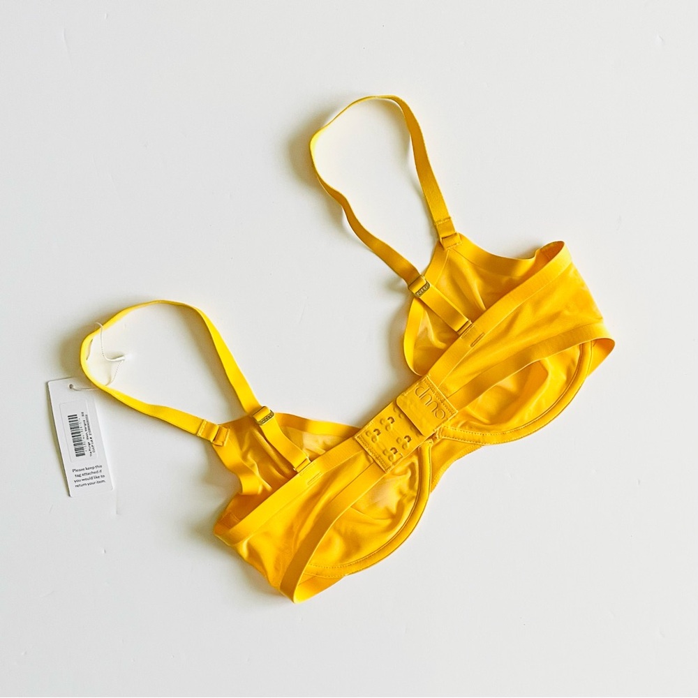 NWT Cuup 32E The Plunge unlined mesh bra in marygold yellow - Picture 4 of 6